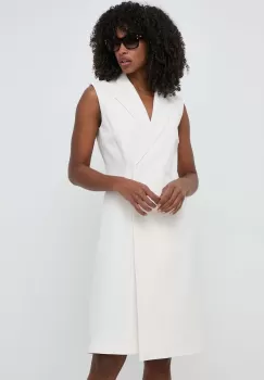 BOSS rochie culoarea alb, mini, drept imagine