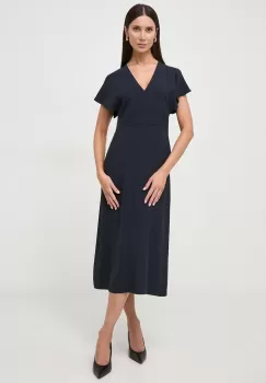 BOSS rochie culoarea albastru marin, midi, drept imagine