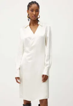 BOSS rochie culoarea bej, mini, drept, 50523343 imagine