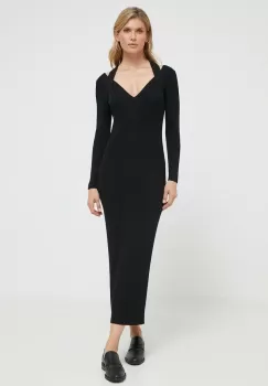 BOSS rochie culoarea negru, maxi, mulata imagine