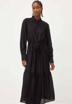 BOSS rochie culoarea negru, midi, drept, 50528561 imagine