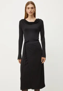 BOSS rochie culoarea negru, midi, evazati, 50518786 imagine