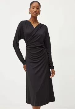 BOSS rochie culoarea negru, midi, evazati, 50523130 imagine