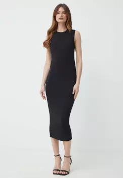 BOSS rochie culoarea negru, midi, mulata, 50512078 imagine