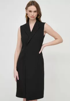 BOSS rochie culoarea negru, mini, drept imagine