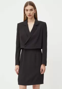 BOSS rochie culoarea negru, mini, mulata, 50518787 imagine