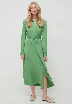 BOSS rochie culoarea verde, midi, oversize imagine
