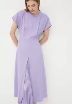 BOSS rochie culoarea violet, midi, evazati, 50518861 imagine
