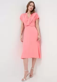 BOSS rochie culoarea violet, midi, evazati imagine