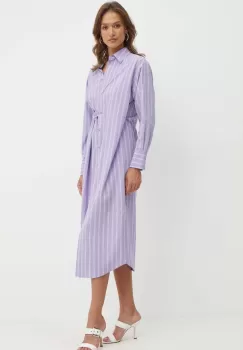 BOSS rochie culoarea violet, midi, oversize, 50521214 imagine
