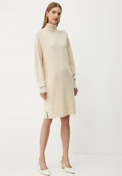 BOSS rochie din lana culoarea roz, mini, drept, 50523741 imagine