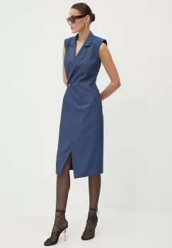 BOSS rochie din lana midi, mulata, 50522612 imagine