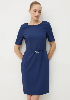 BOSS rochie din lana mini, mulata imagine