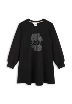 BOSS rochie fete culoarea negru, mini, evazati, J51108 imagine