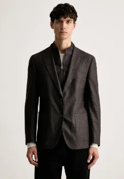BOSS sacou cu un singur rand de nasturi pentru barbati cu lana H-Hutson-Bib-264 imagine