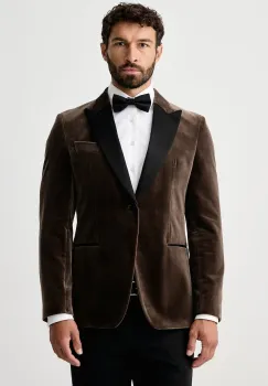 BOSS  sacou cu un singur rand de nasturi pentru barbati din velur H-Hutson-Tux-Pk-264 imagine