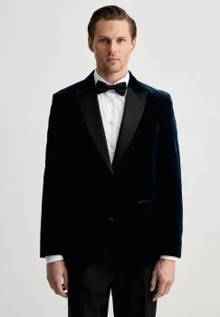 BOSS  sacou cu un singur rand de nasturi pentru barbati din velur H-Hutson-Tux-Pk-264 imagine