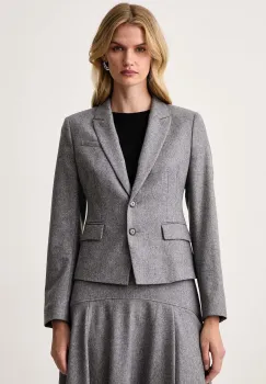 BOSS  sacou cu un singur rand de nasturi pentru femei cu amestec de lana Jia18 imagine