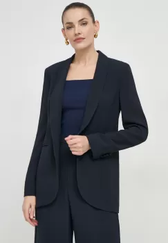 BOSS sacou culoarea albastru marin, desfacut, neted imagine