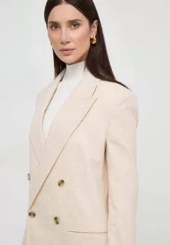 BOSS sacou culoarea bej, cu doua randuri de nasturi imagine