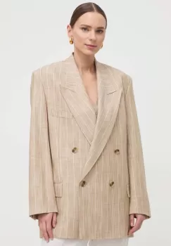BOSS sacou culoarea bej, cu doua randuri de nasturi, modelator imagine