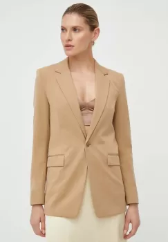 BOSS sacou culoarea bej, un singur rand de nasturi, neted imagine