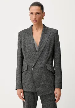 BOSS sacou culoarea gri, un singur rand de nasturi, cu imprimeu, 50545978 imagine
