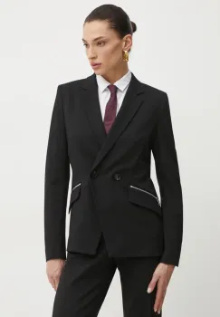 BOSS sacou culoarea negru, cu doua randuri de nasturi, neted, 50530885 imagine