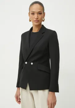 BOSS sacou culoarea negru, cu doua randuri de nasturi, neted, 50537454 imagine