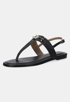 BOSS sandale de piele Emberlyn femei, culoarea negru, 50542316 imagine