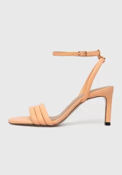 BOSS sandale de piele Janet culoarea portocaliu, 50516304 imagine