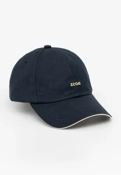 BOSS sapca de baseball din bumbac culoarea albastru marin, cu imprimeu, 50533367 imagine
