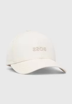 BOSS sapca de baseball din bumbac culoarea bej, cu imprimeu, 50519889 imagine