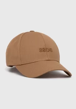 BOSS sapca de baseball din bumbac culoarea bej, cu imprimeu, 50519889 imagine