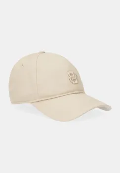BOSS sapca de baseball din bumbac culoarea bej, cu imprimeu, 50533348 imagine