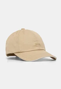 BOSS sapca de baseball din bumbac culoarea bej, cu imprimeu, 50533367 imagine