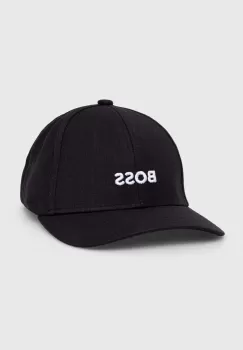 BOSS sapca de baseball din bumbac culoarea negru, cu imprimeu imagine