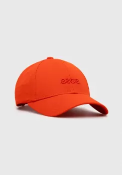 BOSS sapca de baseball din bumbac culoarea portocaliu, cu imprimeu imagine
