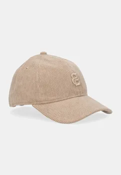 BOSS sapca de baseball velur culoarea bej, cu imprimeu, 50544419 imagine
