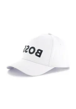 BOSS sapca din bumbac pentru copii culoarea alb, cu imprimeu, J51681 imagine