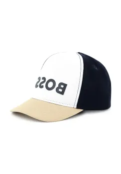 BOSS sapca din bumbac pentru copii culoarea alb, cu imprimeu, J51696 imagine