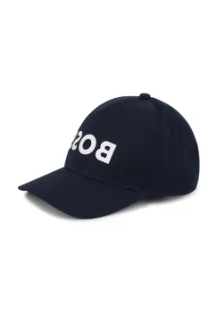 BOSS sapca din bumbac pentru copii culoarea albastru marin, cu imprimeu, J51681 imagine