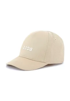 BOSS sapca din bumbac pentru copii culoarea bej, neted, J51693 imagine