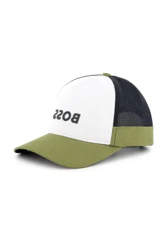 BOSS sapca din bumbac pentru copii culoarea verde, cu imprimeu, J51687 imagine