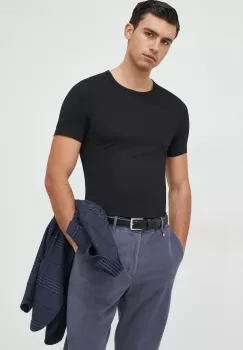 BOSS tricou 2-pack barbati, culoarea negru, neted imagine