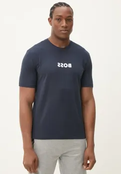 BOSS tricou barbati, culoarea albastru marin, cu imprimeu, 50540593 imagine