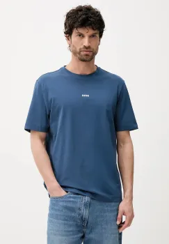 BOSS tricou BOSS ORANGE barbati, culoarea turcoaz, cu imprimeu, 50473278 imagine