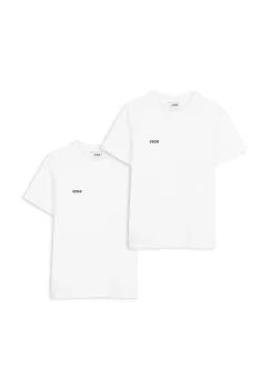 BOSS tricou de bumbac pentru copii 2-pack culoarea alb, cu imprimeu, J52680 imagine