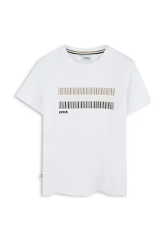 BOSS tricou de bumbac pentru copii culoarea alb, cu imprimeu, J52035 imagine
