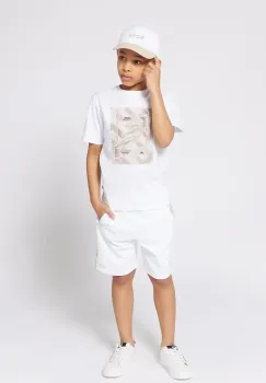 BOSS tricou de bumbac pentru copii culoarea alb, cu imprimeu, J52036 imagine